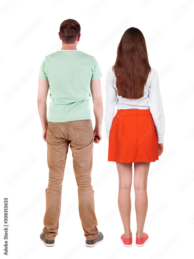 Back view of couple. Back view of couple.