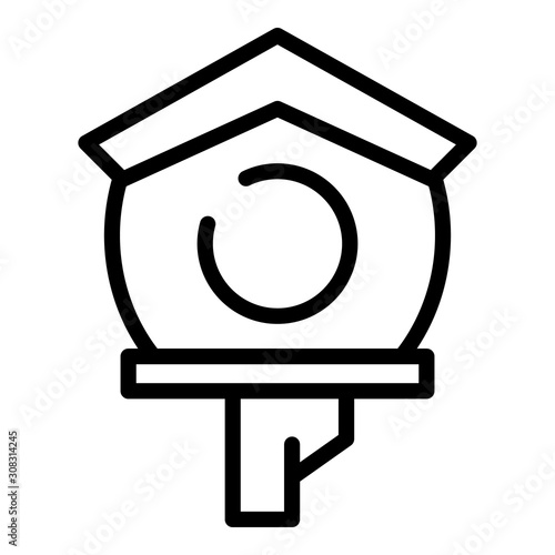 Cute bird house icon. Outline cute bird house vector icon for web design isolated on white background