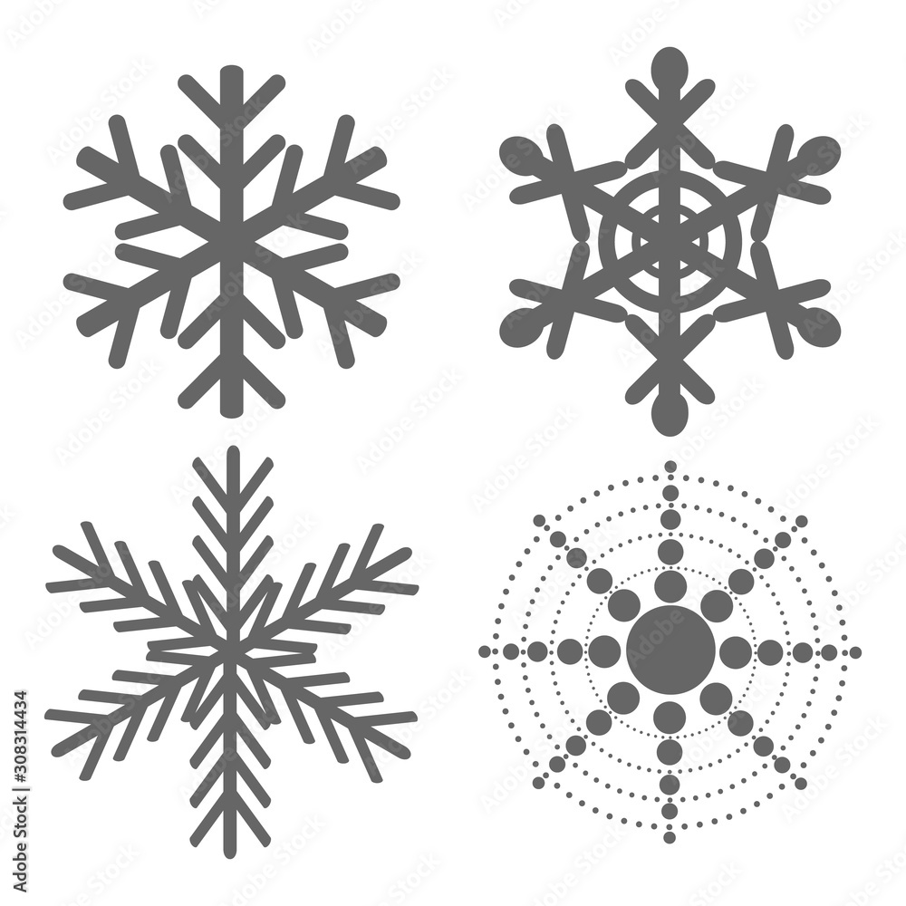 Snowflake doodle icon vector illustration isolated on the white background Snowflake doodle icon vector illustration isolated on the white background