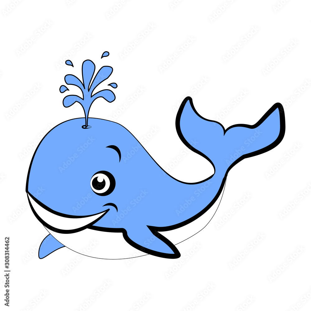 Great design logo of a cartoon whale Great design logo of a cartoon whale
