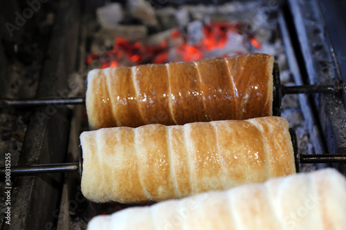 Kurtosh kalach, a sweet spit cake from Hungary Europe photo