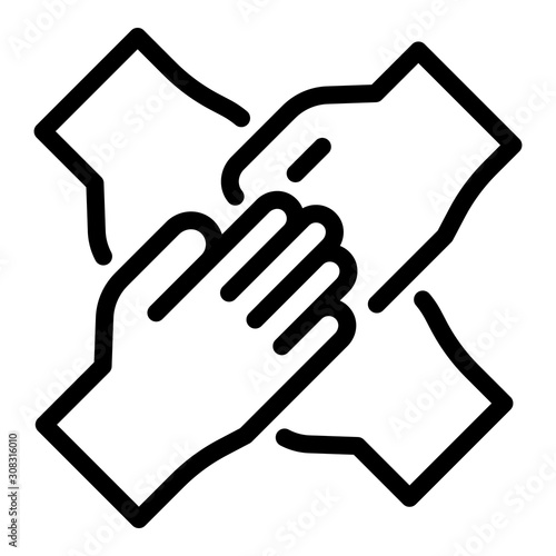 Friends together icon. Outline friends together vector icon for web design isolated on white background