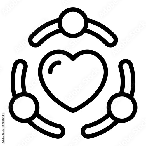 True friendship icon. Outline true friendship vector icon for web design isolated on white background