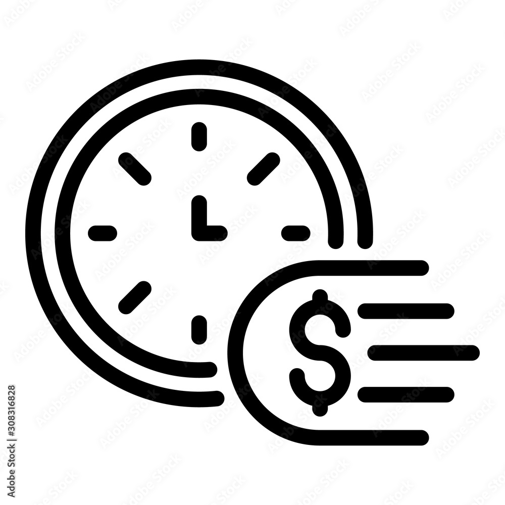Fast money transfer icon. Outline fast money transfer vector icon for web design isolated on white background Fast money transfer icon. Outline fast money transfer vector icon for web design isolated on white background