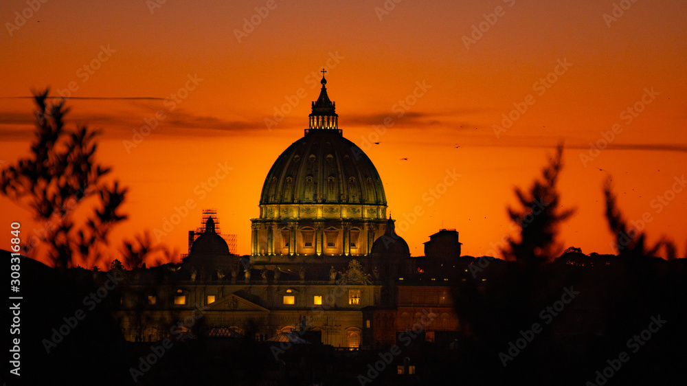 St. Peter's Basilica Roma Vatican City Church Building Sunset