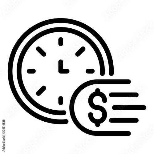 Fast money transfer icon. Outline fast money transfer vector icon for web design isolated on white background