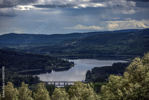 panoramic view of the bay, åre. jämtland, sweden, norrland, north