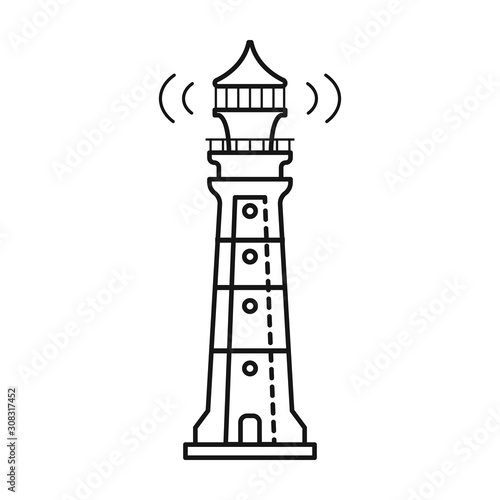 Lighthouse vector icon.Line vector icon isolated on white background lighthouse.
