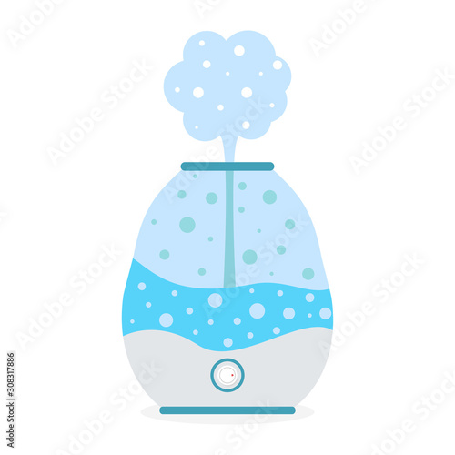 Humidifier air with steam icon. Purifier microclimate, healthy humidity