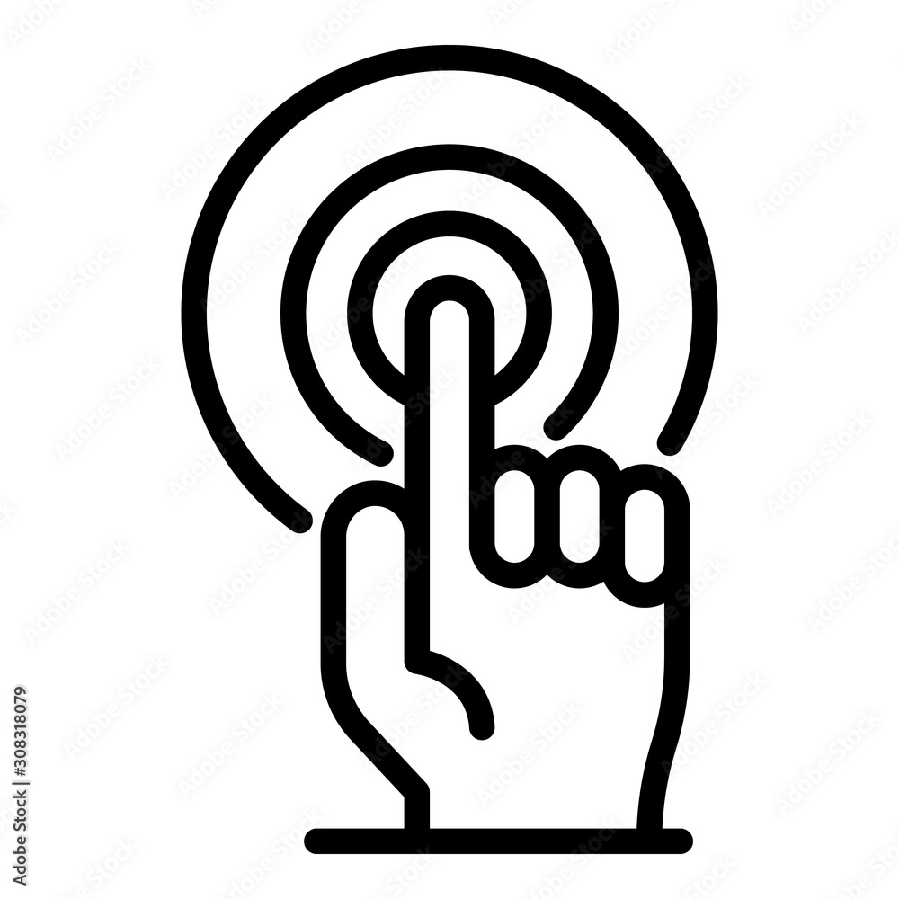 Touch authentication icon. Outline touch authentication vector icon for web design isolated on white background Touch authentication icon. Outline touch authentication vector icon for web design isolated on white background
