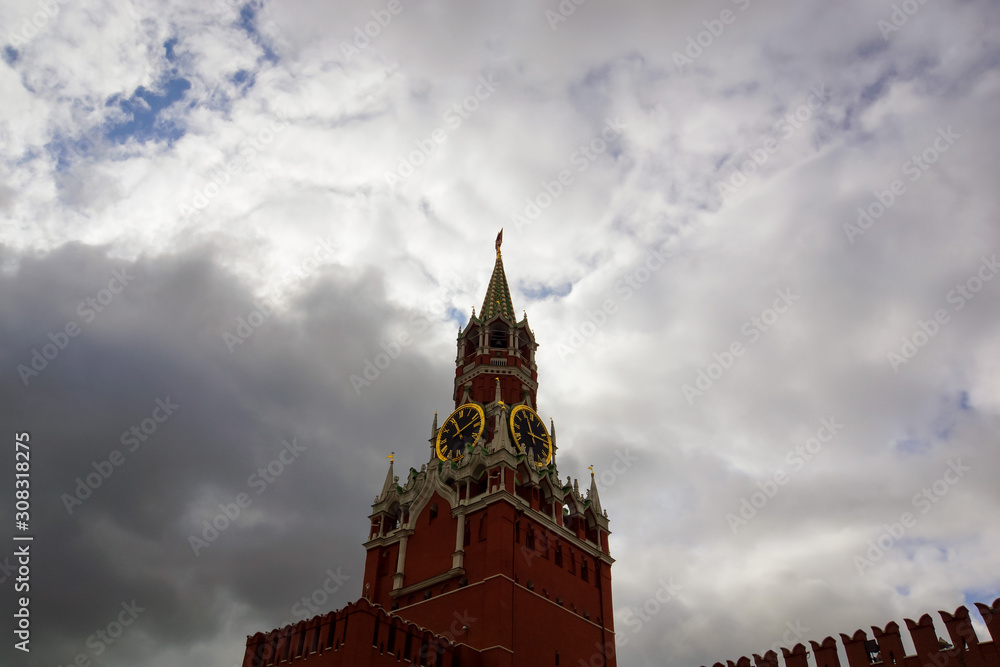 Moscow Kremlin against the sky in the center of Moscow