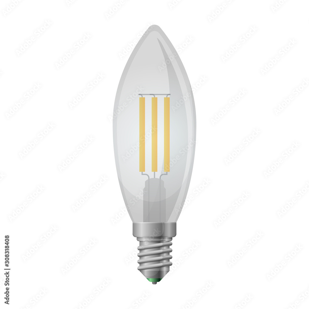 Halogen bulb vector icon. Realistic vector icon isolated on white background halogen bulb. Halogen bulb vector icon. Realistic vector icon isolated on white background halogen bulb.