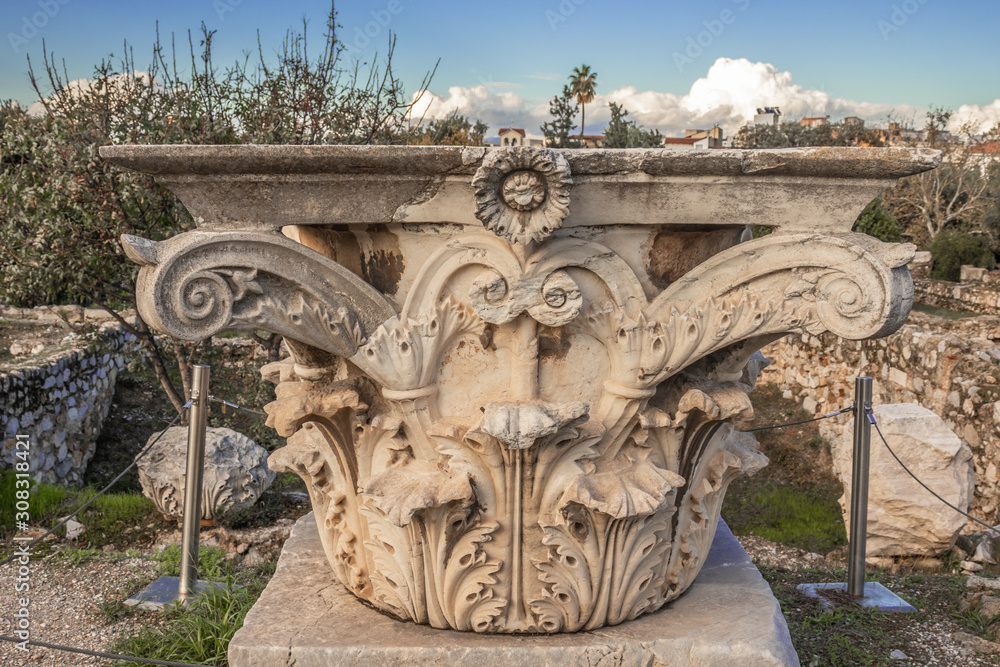 Corinthian capital from odeion of acrippa from athens greece