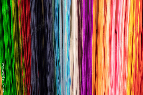 Many multi-coloured laces or cords sold on the local market
