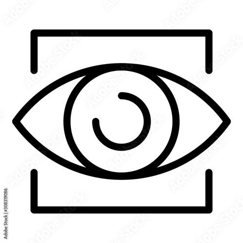 Eye scanner icon. Outline eye scanner vector icon for web design isolated on white background