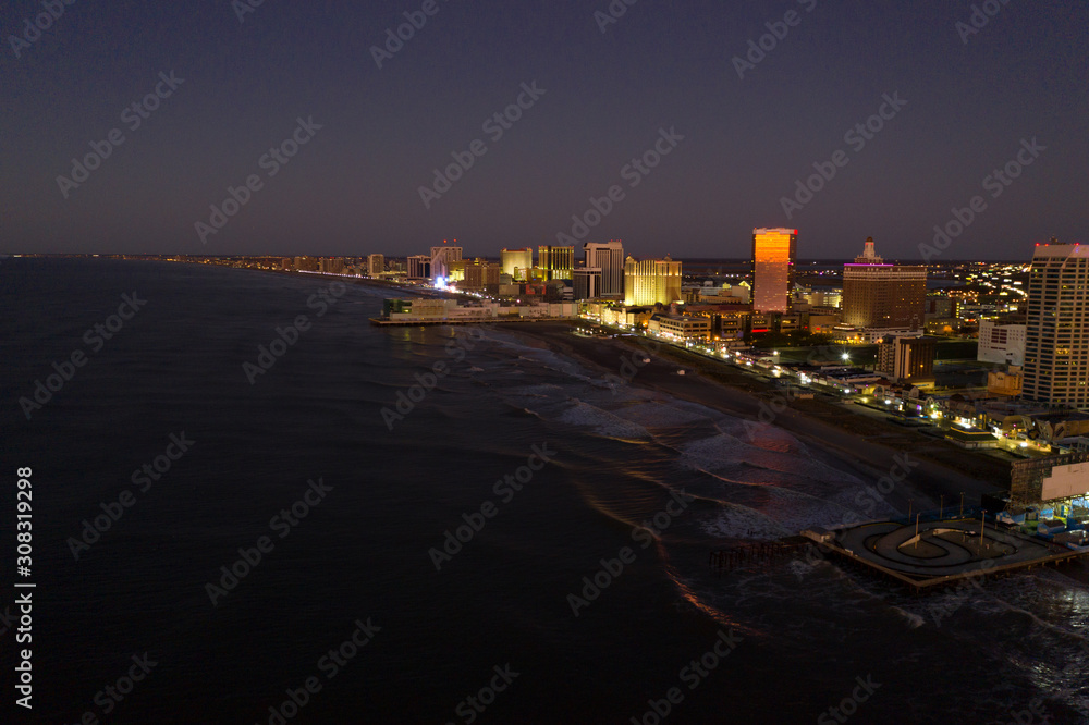 Fototapeta premium Drone view on the Atlantic City Skyline