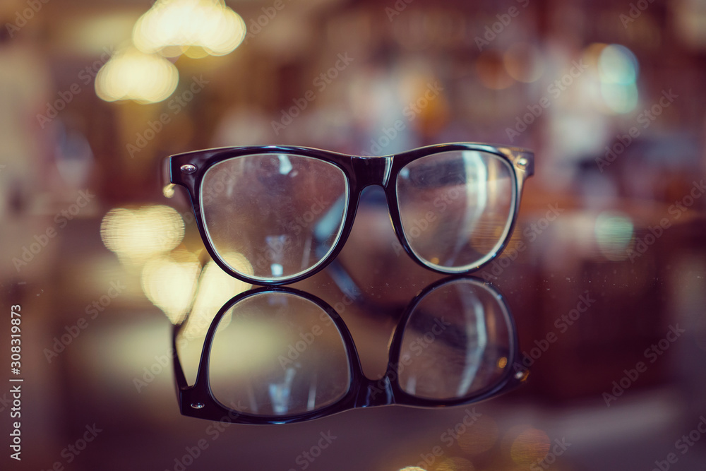 Glasses with blurred background