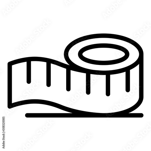 Measurement tape icon. Outline measurement tape vector icon for web design isolated on white background