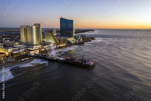 Drone view on the Atlantic City Skyline photo