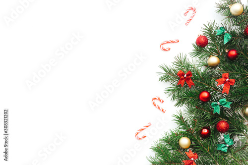 Merry christmas and happy new year on white background