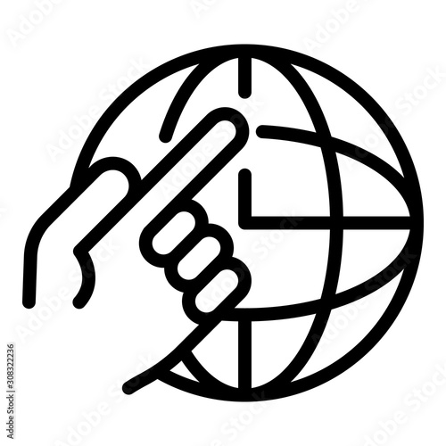 Global relocation icon. Outline global relocation vector icon for web design isolated on white background