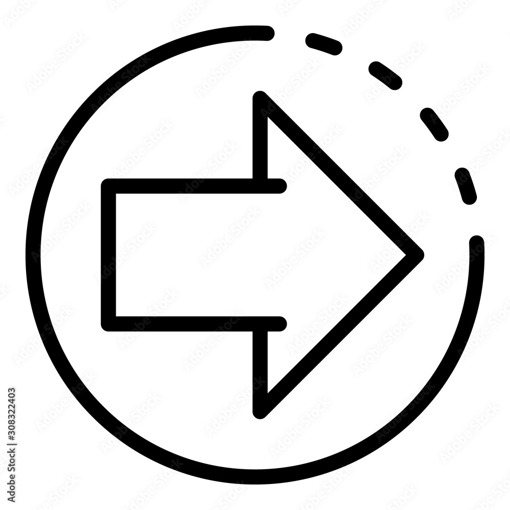 Relocation arrow icon. Outline relocation arrow vector icon for web design isolated on white background Relocation arrow icon. Outline relocation arrow vector icon for web design isolated on white background