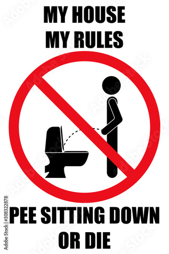 pee sitting down no peeing standing warning