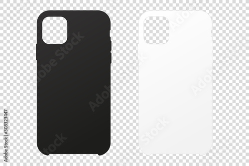 Black mobile phone cover mockup Digital gadget.