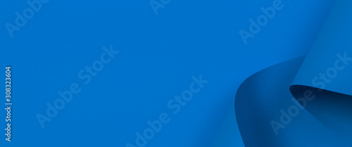 Abstract geometric shape blue color paper background