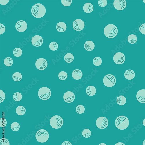Green Earth structure icon isolated seamless pattern on green background. Geophysics concept with earth core and section layers earth. Vector Illustration