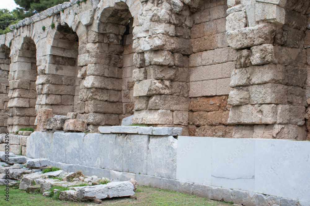  Odeon of Herodes Atticus in Athens greece. Ancient historical monument and theatre