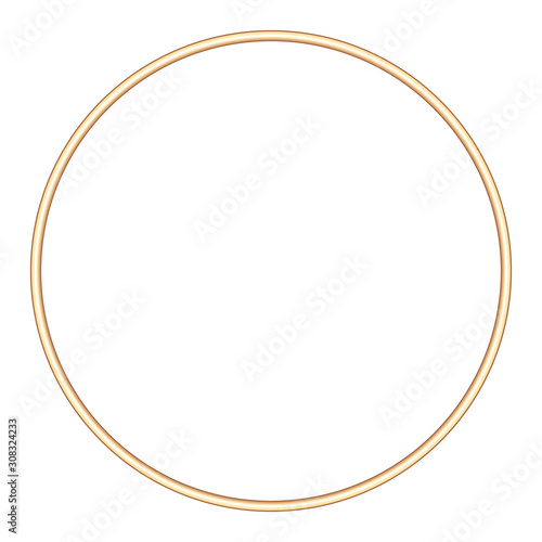 gold round frame on transparent background