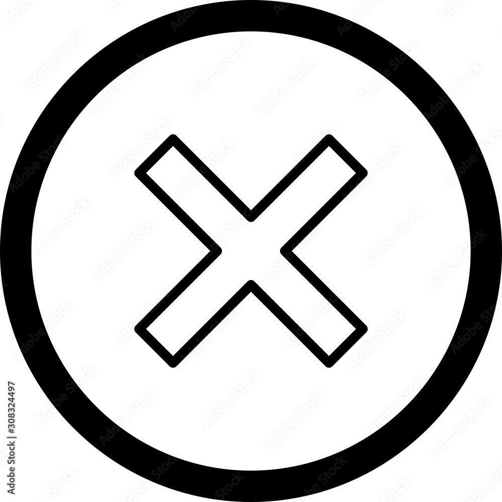 Circle Outline Cancel Icon With White Background Circle Outline Cancel Icon With White Background