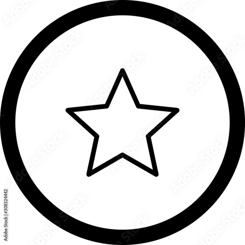 Circle Outline Star Icon With White Background