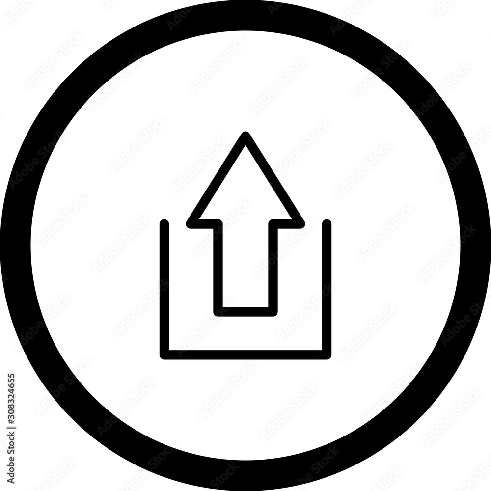 Circle Outline Upward Arrow Icon With White Background Circle Outline Upward Arrow Icon With White Background