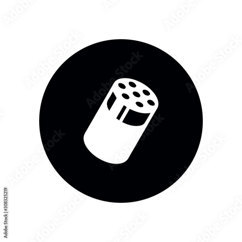 Salt shaker seasoning line art vector icon for food apps and websites