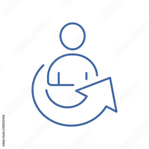 user avatar with arrow around on white background