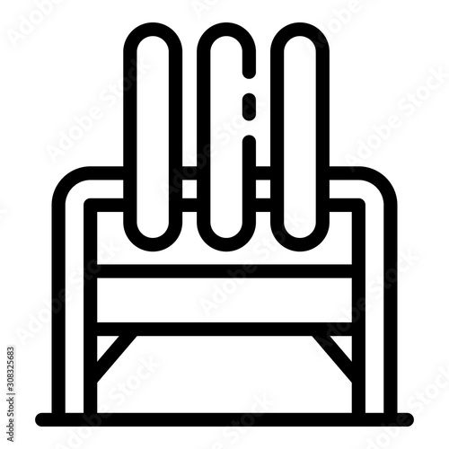 Folded chair icon. Outline folded chair vector icon for web design isolated on white background