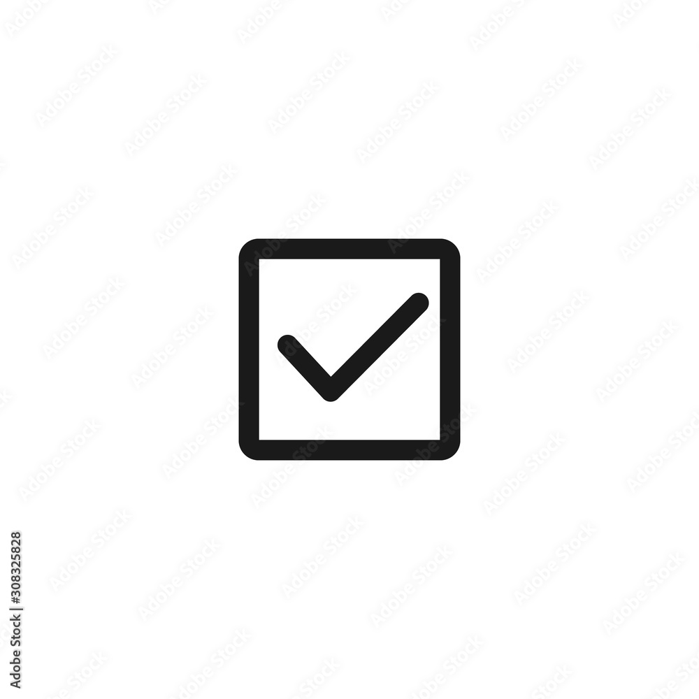 Checkbox, Checked icon illustration. Checkbox concept for modern mobile and web UI designs. Checkbox, Checked icon illustration. Checkbox concept for modern mobile and web UI designs.
