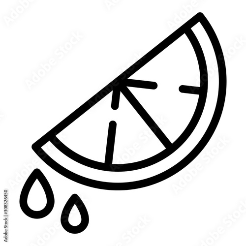 Slice of lemon icon. Outline slice of lemon vector icon for web design isolated on white background