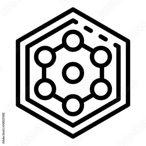 Hex cable icon. Outline hex cable vector icon for web design isolated on white background