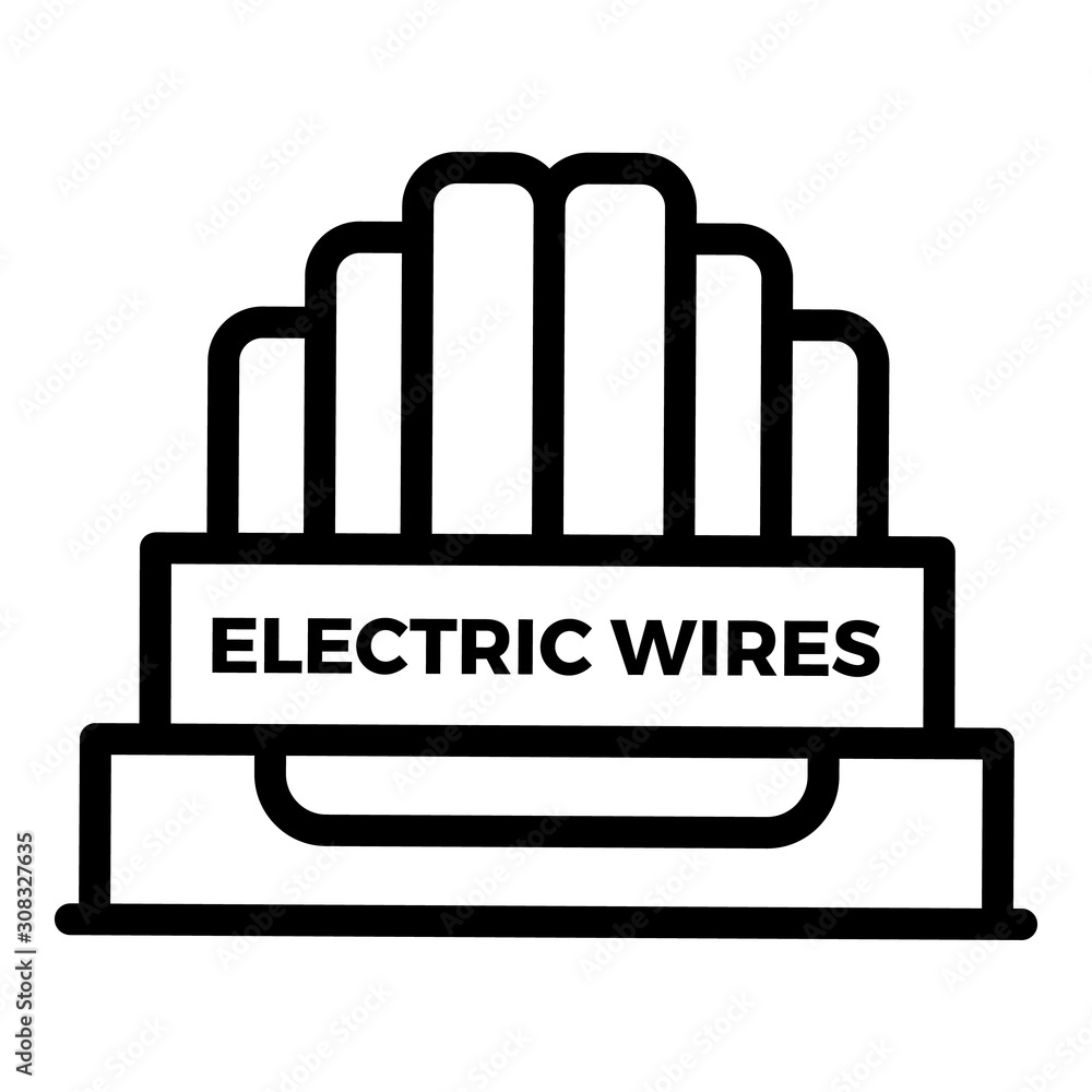 Electric wires icon. Outline electric wires vector icon for web design isolated on white background Electric wires icon. Outline electric wires vector icon for web design isolated on white background
