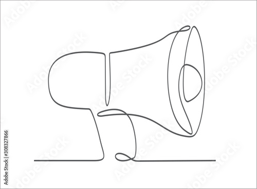 Public horn speaker continuous one line