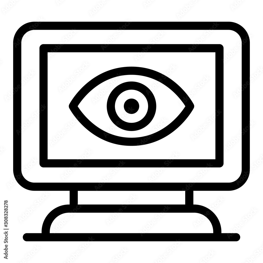 Computer diagnostics of vision icon. Outline computer diagnostics of vision vector icon for web design isolated on white background Computer diagnostics of vision icon. Outline computer diagnostics of vision vector icon for web design isolated on white background