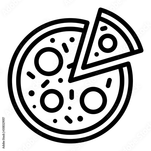Italian salami pizza icon. Outline italian salami pizza vector icon for web design isolated on white background