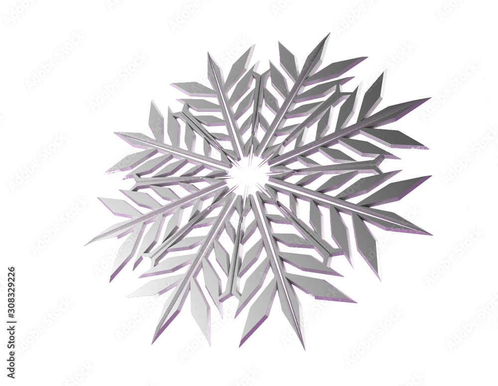 tender snowflake background, 3d illustration tender snowflake background, 3d illustration