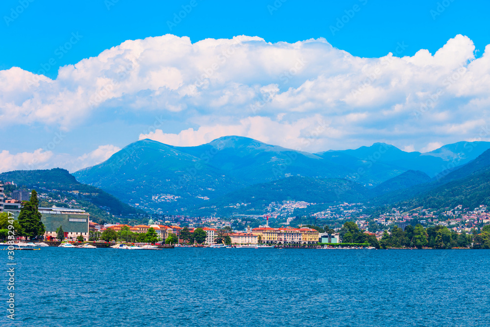 Lugano lake and city, Switzerland