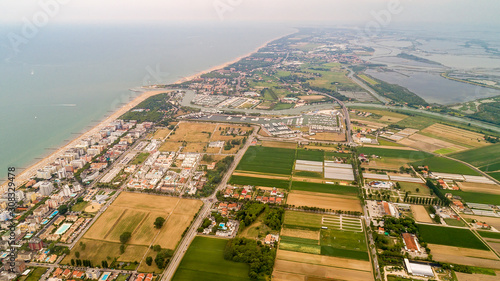 Canvas Print aerial view on Lido di Jesolo, Venezia, ITALY