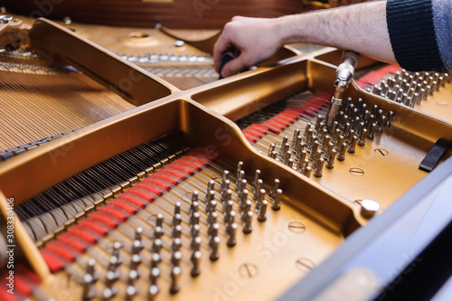 Photography Piano tuning sound before jazz concert