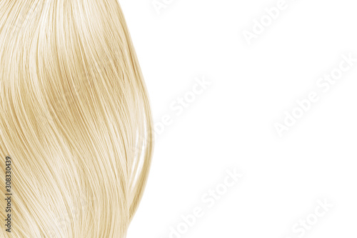 Wallpaper Mural Blond hair wave on white background, isolated. Backdrop for creative. Copy space Torontodigital.ca